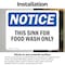 Signmission This Sink For Food Wash Only, 10 in W x Rectangle, Vinyl Decal OS-2PACK-NS-D-710-L-16703 - alternate 3
